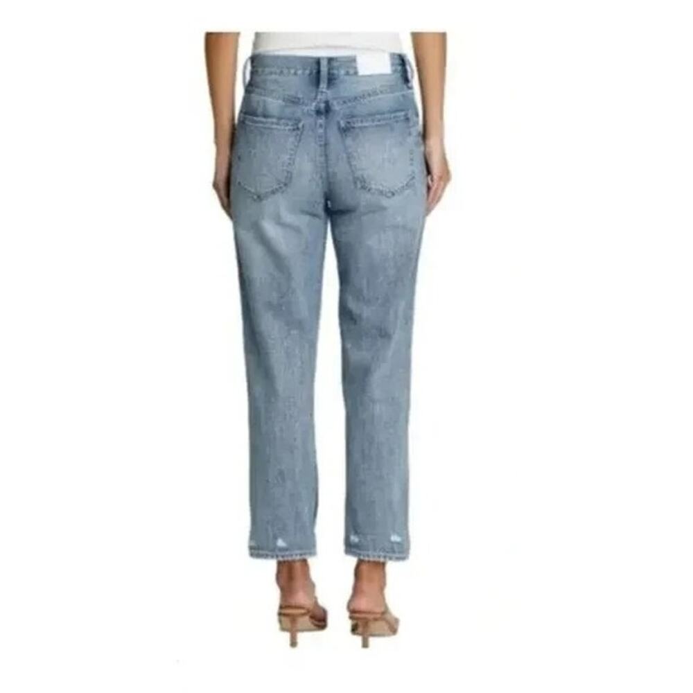 NWT Pistola Presley Relaxed Straight Leg Distressed High Rise Jean 26 Light Blue - Picture 5 of 15